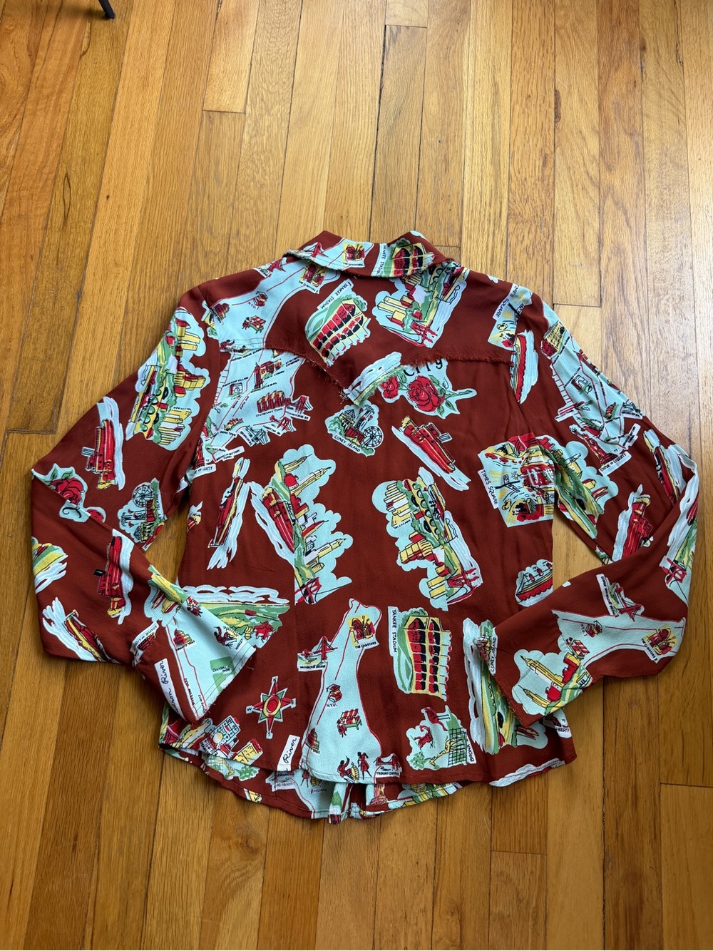 Vintage ivy jane travel print snap shirt - Picture 5 of 8